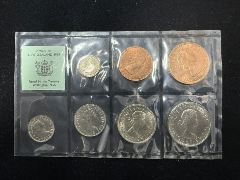Read more about the article 1965 NEW ZEALAND – OFFICIAL PROOF LIKE SET (7) – LAST PRE-DECIMAL SELECTED