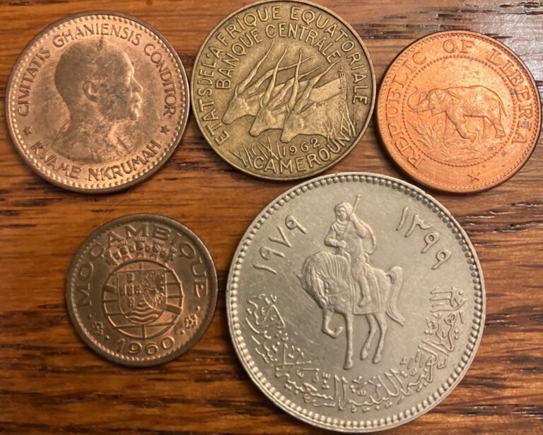 Read more about the article Vintage African Coins: Libya  Cameroon  Ghana  Liberia