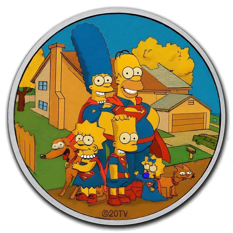 Read more about the article Tuvalu Super Simpsons Family 1 oz Colorized Art Coin 2021 w/ COA