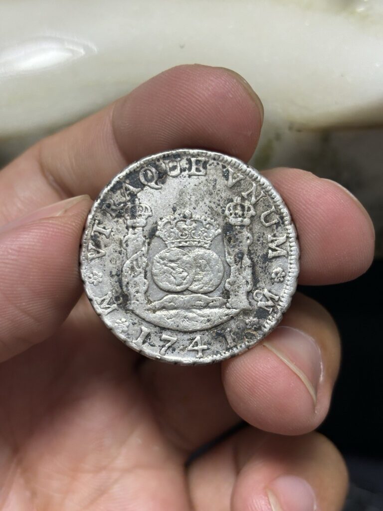 Read more about the article 1741 Mo MF Mexico 4 Reales Pillar Dollar Silver Coin