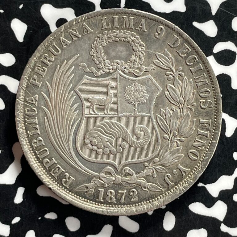 Read more about the article 1872 Peru 1 Sol Lot#JM9877 Large Silver! Nice!
