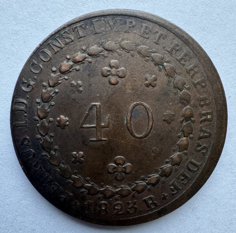 Read more about the article BRAZIL 1823-R 40 REIS COPPER