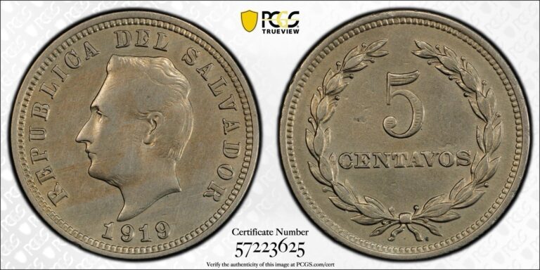 Read more about the article El Salvador 5 Centavos 1919/8 XF Scare