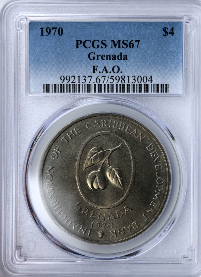 Read more about the article 1970 Grenada $4 Dollars FAO Copper-nickel PCGS MS67