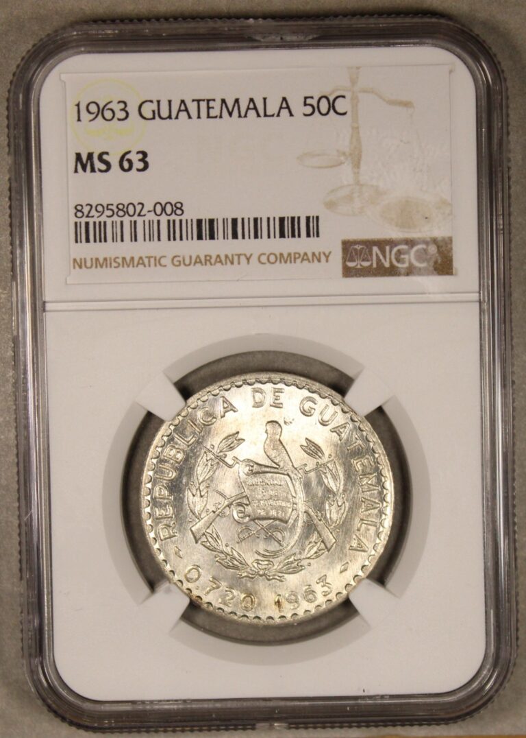 Read more about the article 1963 Guatemala Silver 50 Centavos NGC MS63