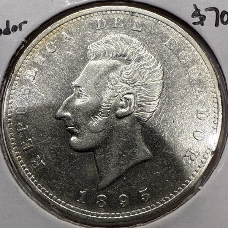 Read more about the article 1895 Un Sucre Ecuador Silver 1 Sucre Coin – Crown Size