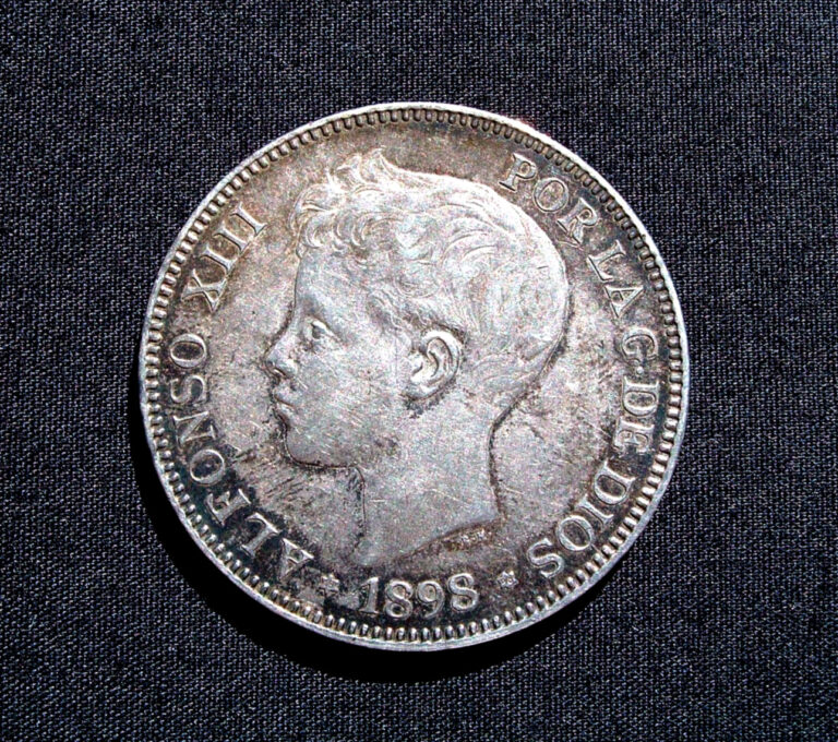 Read more about the article SPAIN SILVER 1898 KING ALFONSO XIII 5 PESETAS ~ 3RD CHILD PORTRAIT