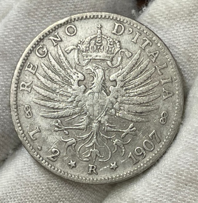 Read more about the article 1907 Italy 2 Lira Silver Coin High Value