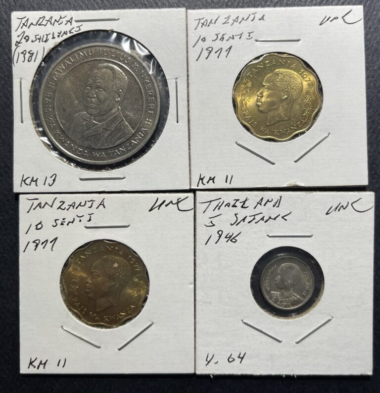 Read more about the article Tanzania 1981/1946/1977×2 Mixed Denominations Coins: Lot of 4