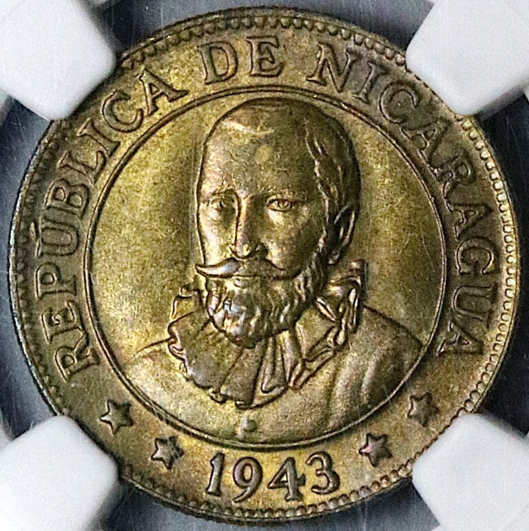 Read more about the article 1943 NGC MS 65 Nicaragua 10 Centavos Sun Volcanos Stuart Coin POP 2/0 (23060403C