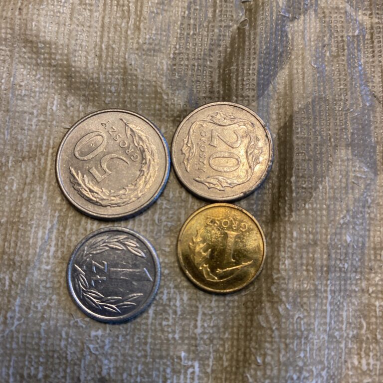 Read more about the article Poland 1998 20 Grosz  2024 1 Grosz  1995 50 Grosz  1989 1 Zoloty- 4 Coins