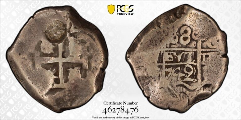 Read more about the article SASA 1839 Guatemala Countermark On Silver 1749 Bolivia 8 Reales Pcgs F15