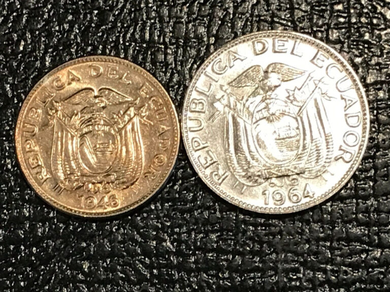 Read more about the article HIGH GRADE BU ECUADOR 1946 5 and 1964 10 CENTAVOS COINS-FEB357