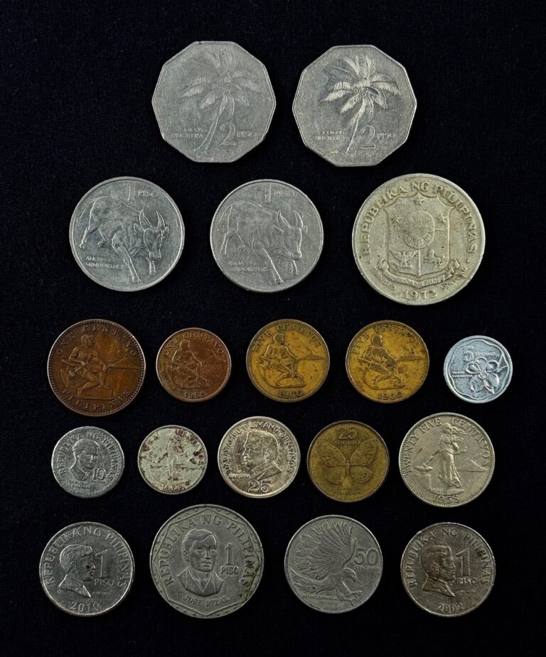 Read more about the article Philippines Coin LOT * 1913-2010 * 1 2 PESO 1 5 10 25 50 CENTAVOS Coins BULK LOT