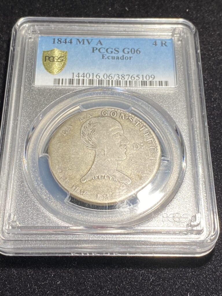 Read more about the article VERY RARE Ecuador 1844 MV A 4 Reales 2-YEAR TYPE