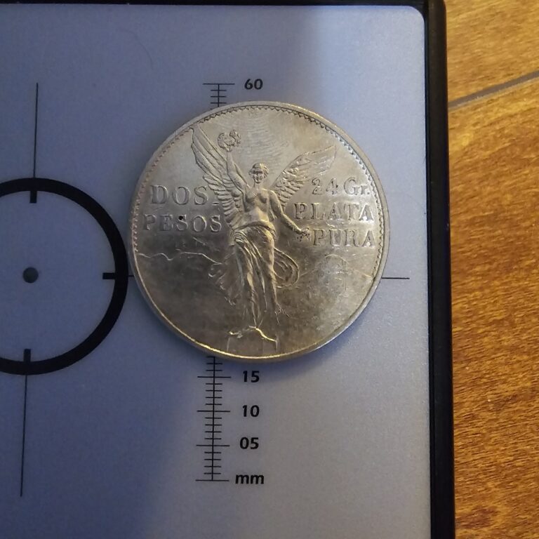 Read more about the article 1921-Mo MEXICO Independence Centennial 2 Pesos AU/UNC Silver Coin KM 462
