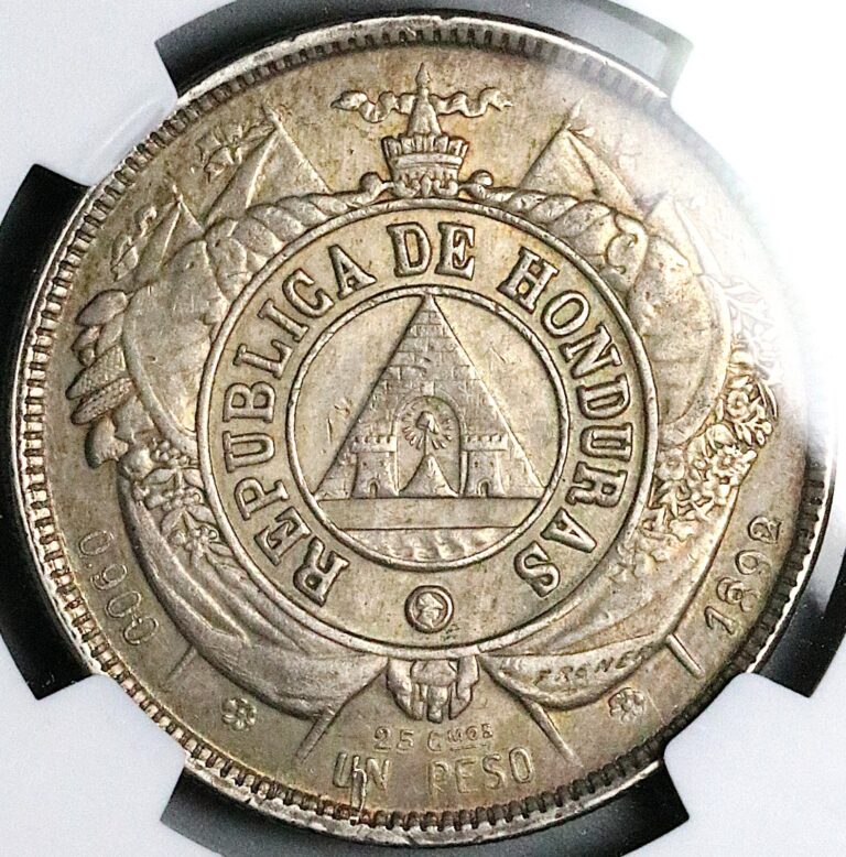 Read more about the article 1892/0 NGC AU 50 Honduras 1 Peso Overdate Standing Liberty Silver Coin 25042202C