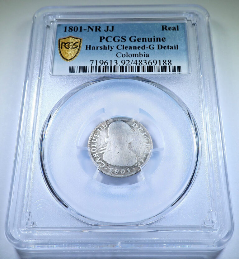 Read more about the article PCGS 1801 NR-JJ Colombia Silver 1 Reales Genuine Spanish Colonial 1800’s 1R Coin