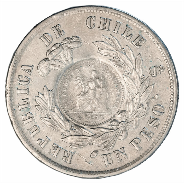 Read more about the article 1894 Guatemala 1/2 Reale Counterstamped 1 Peso  25g .900 Silver 22.5g ASW