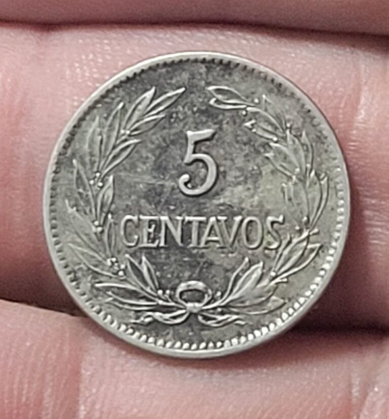 Read more about the article Ecuador 5 centavos 1919  XF coin. Rare. See pictures.