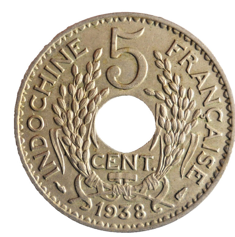 Read more about the article 1938 FRENCH INDOCHINA (VIETNAM) 5 CENTIMES – Great Coin – Indochina Bin