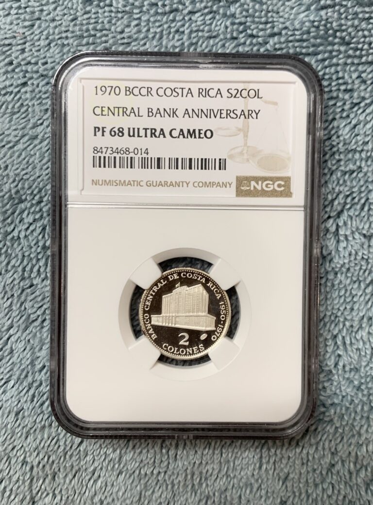 Read more about the article 1970 BCCR Costa Rica 2 Colones Central Bank .999 Silver Coin NGC PF 68 UC Toned