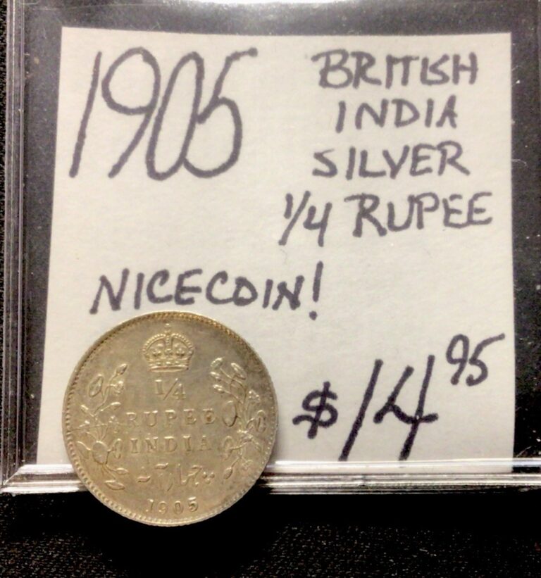 Read more about the article 1905 British India Silver 1/4 Rupee! Nice Coin
