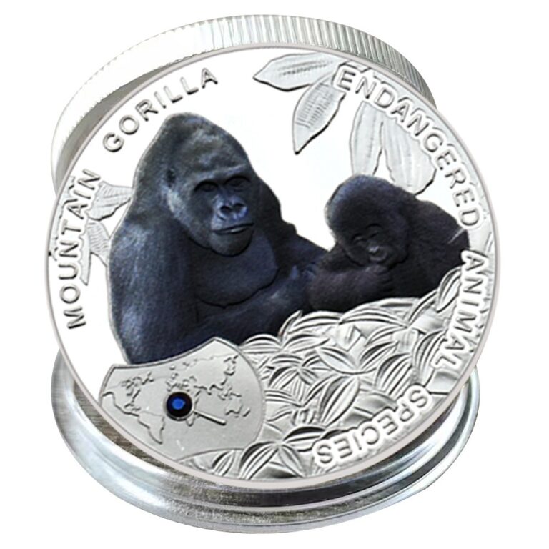 Read more about the article Zambia 2014 Mountain Gorilla Endangered Species Silver Plated Coin 1000 Kwacha
