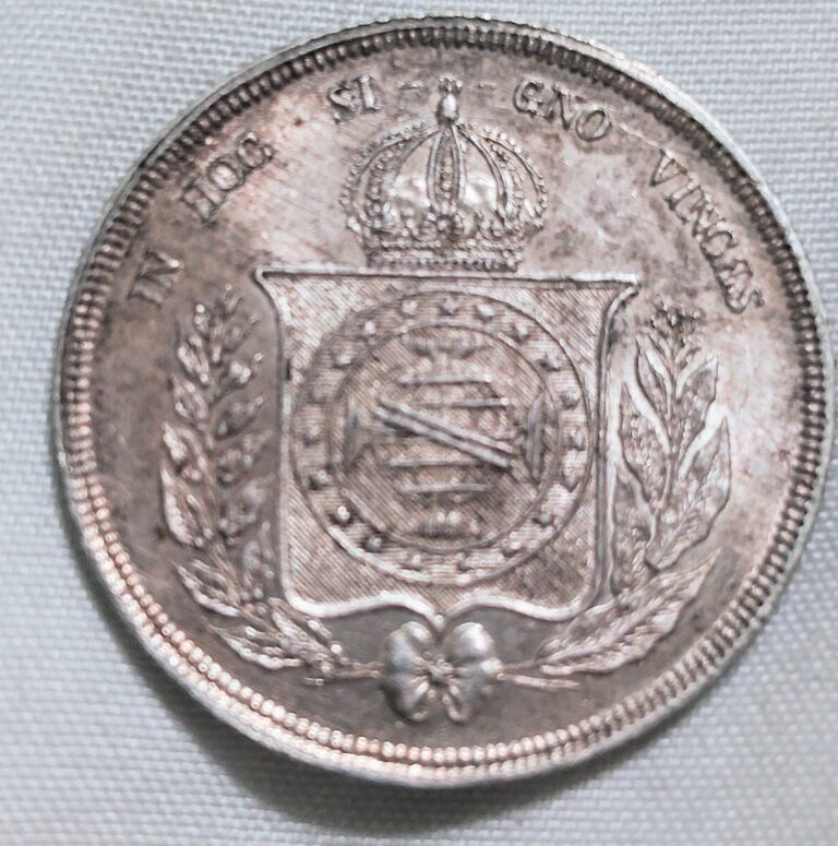Read more about the article 1860 BRAZIL 500 REIS SILVER COIN PEDRO II World Brazilian Coin