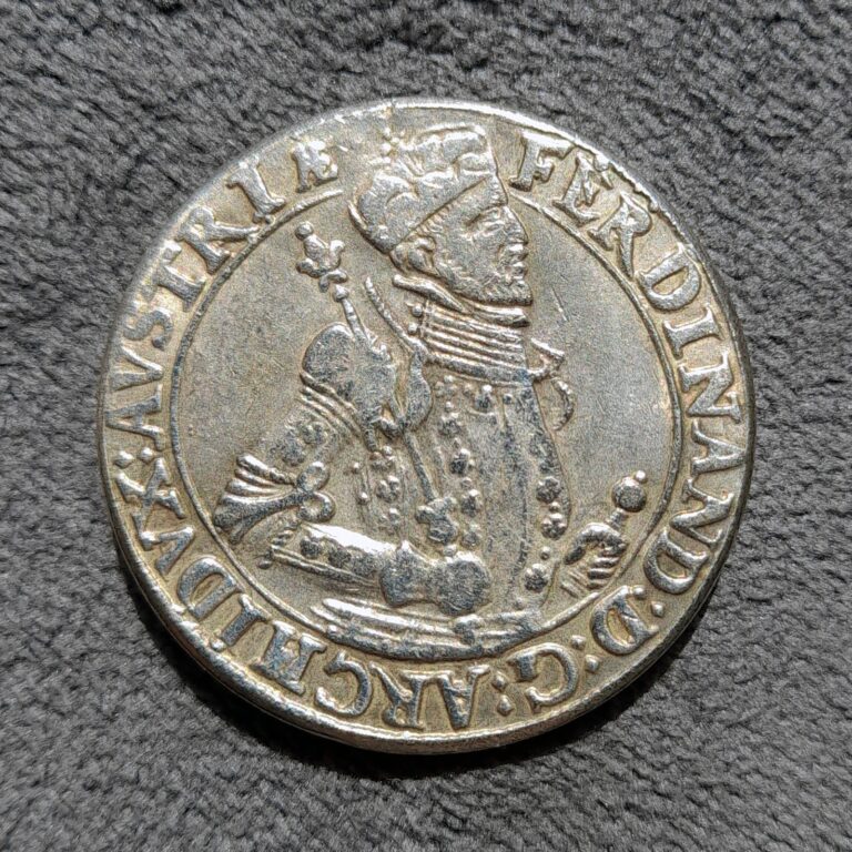 Read more about the article 1 Thaler 1577 1595 Tyrol Austrian States Ferdinand II Coin Dav EC I# 8097