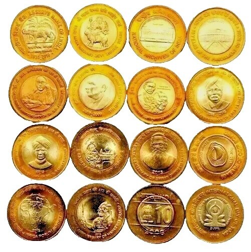 Read more about the article 2015-16 – 16 INDIA REPUBLIC COMMEMORATIVE BI-METALIC 10 RUPEES  COINS #LOT016