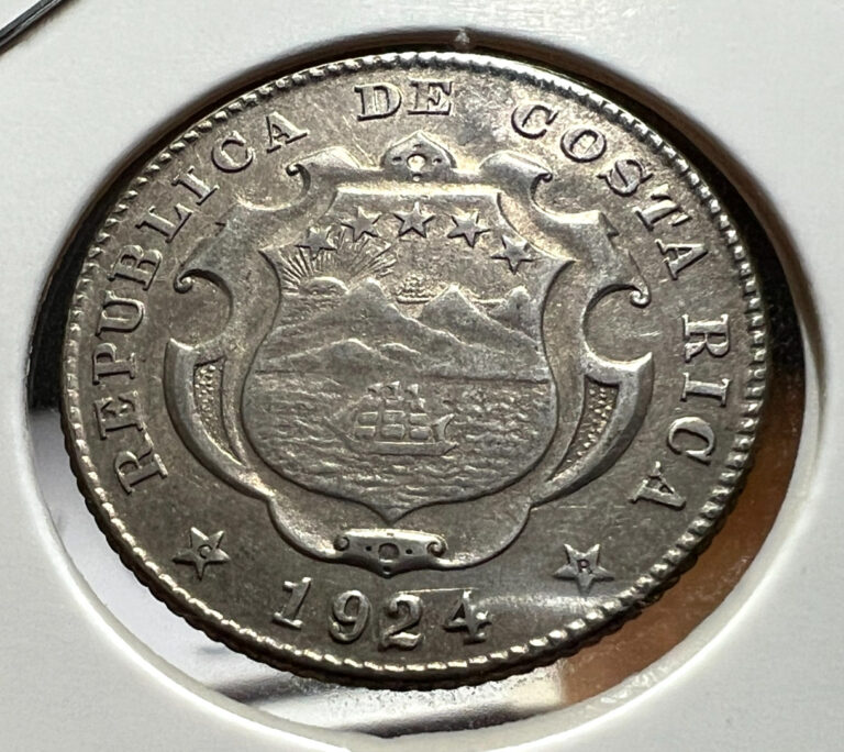 Read more about the article 1924 COSTA RICA SILVER 25 CENTIMOS COIN
