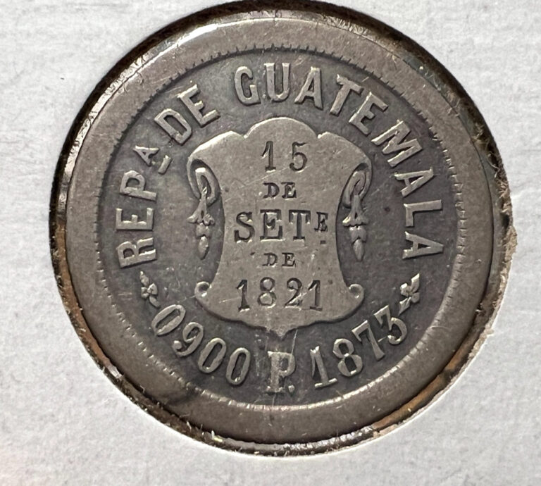 Read more about the article 1873 GUATEMALA  SILVER 2 REALES BETTER COIN