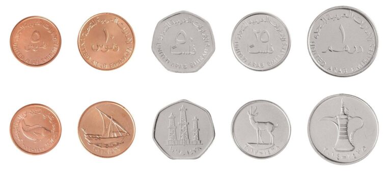 Read more about the article United Arab Emirates 5 Fils – 1 Dirham 5 Pieces Full Set  2011-2017  Mint