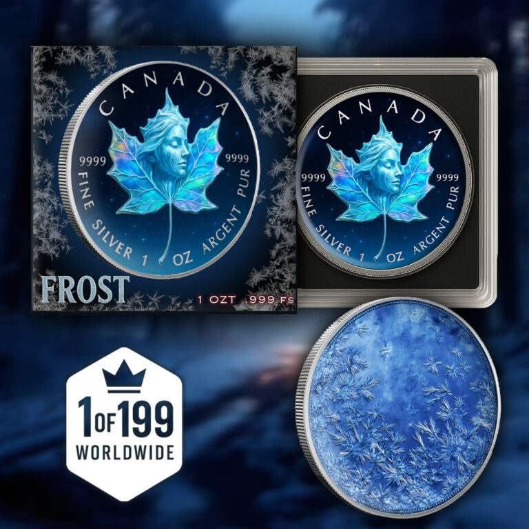 Read more about the article 2025 Canada Maple Frost Edition 1oz .9999 Silver Colorized Coin