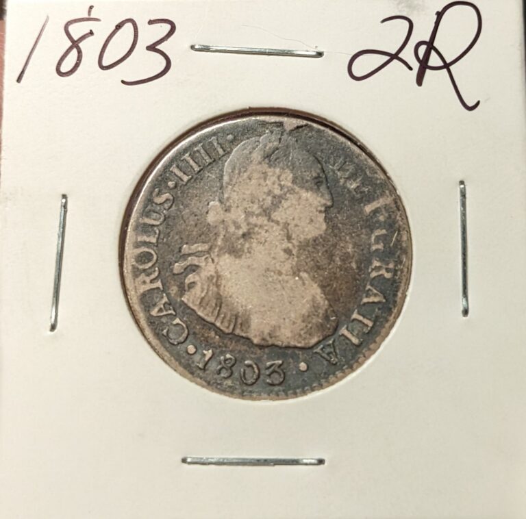 Read more about the article 1803 Mo Mexico 2 Reales Silver Coin  KM# 90 Carlos IV  Nice Coin