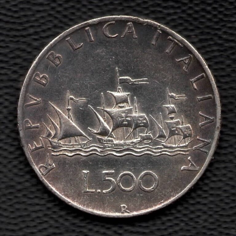 Read more about the article 1958-R Italy 500 Lire Silver Coin Christopher Columbus’s ships