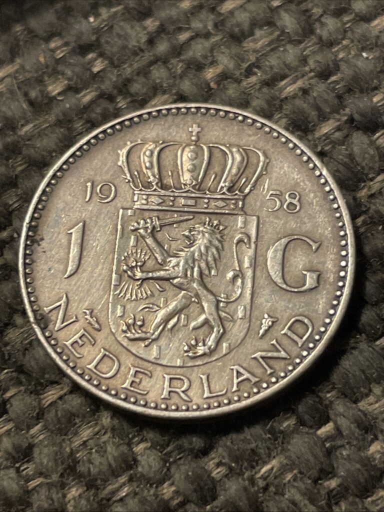 Read more about the article 1958 Netherlands One Gulden Silver Coin