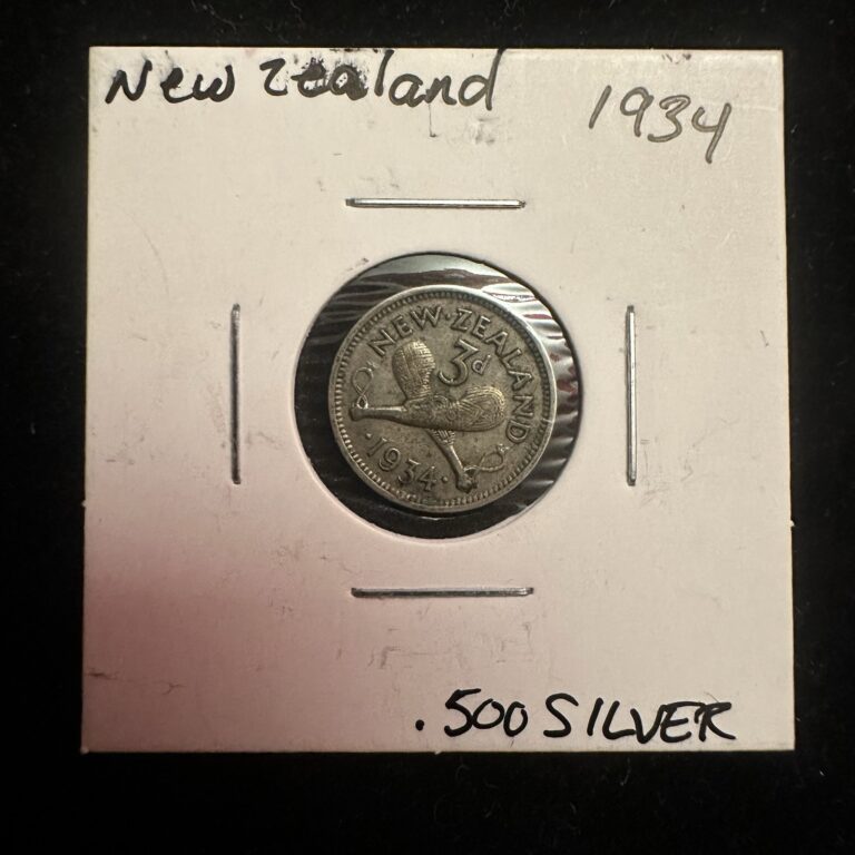 Read more about the article 1934 New Zealand 3 Pence .500 Silver World Coin