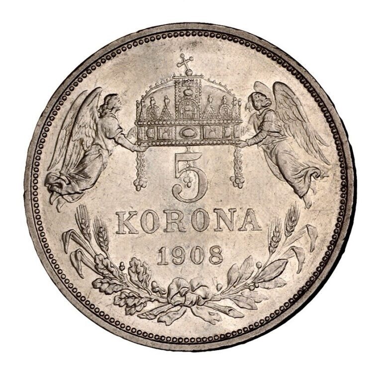 Read more about the article 1908 Hungary Franz Joseph I Silver 5 Korona High Grade and Lustrous Beautiful Coin