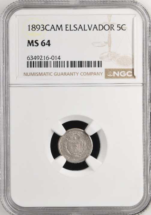 Read more about the article NGC MS-64 EL SALVADOR SILVER 5 CENTAVOS 1893 (RARE THIS NICE!) POP: 3/2