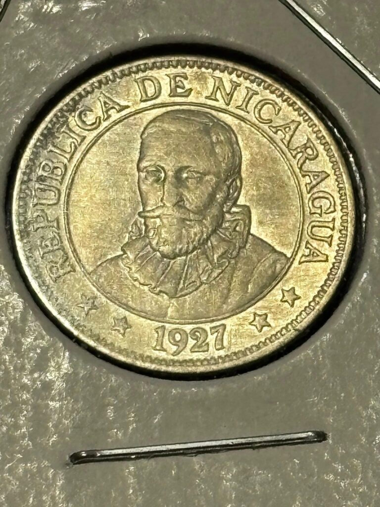 Read more about the article NICARAGUA 1927 10 CENTAVOS  KM13  BU  0.800 SILVER  FREE USA SHIPPING