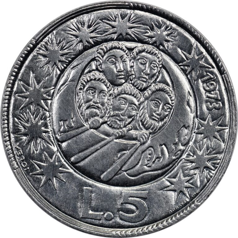 Read more about the article San Marino – 5 Lire – 1973 – Unc – Men are Citizens of the World