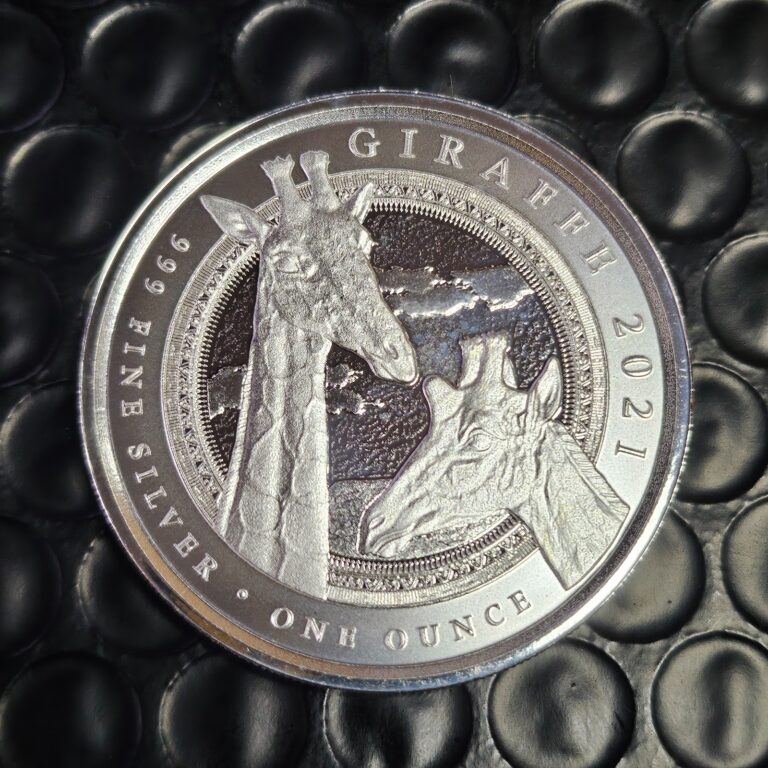 Read more about the article 2021 Equatorial Guinea Giraffe 1 oz Silver Proof-Like Coin