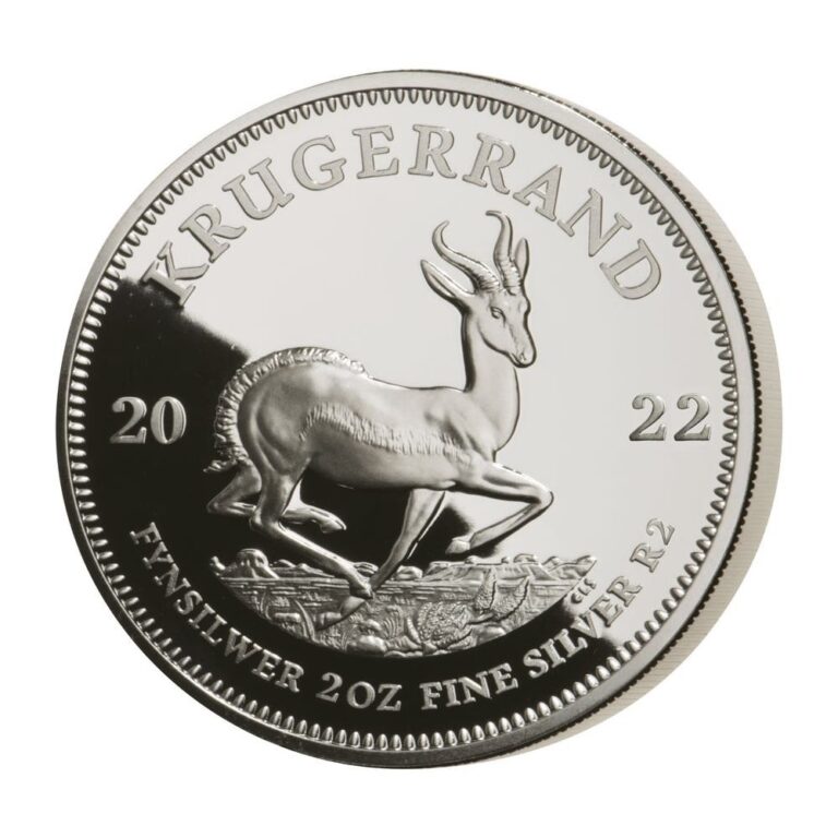 Read more about the article 2022 South Africa 2 oz Silver Krugerrand Proof R2 Coin