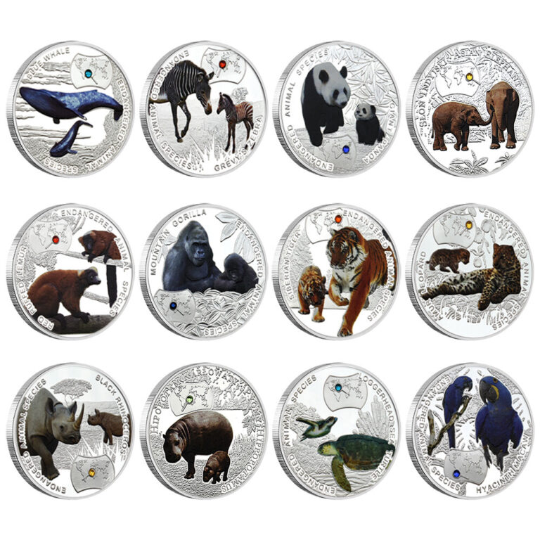 Read more about the article 12pcs African Endangered Animals Challenge Coin 1000 Kwacha Zambia Silver Coin