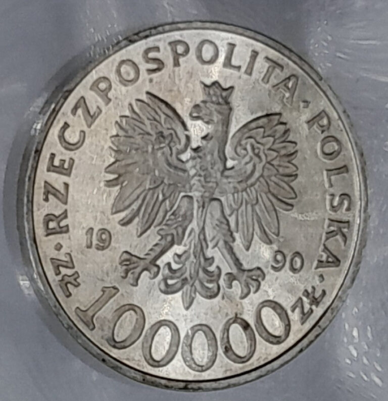 Read more about the article Poland 100000 Zlotych 1990  Solidarity  Solidarnosc  Gdansk – 1 oz Silver .999