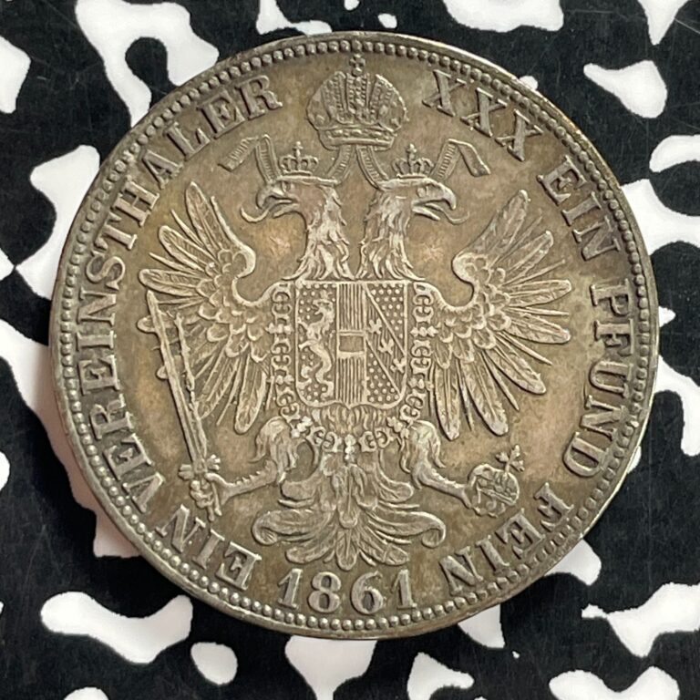 Read more about the article 1861-A Austria 1 Thaler Lot#JM9855 Large Silver!