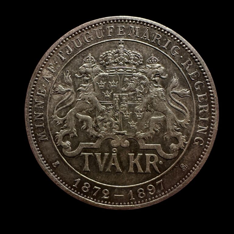 Read more about the article Sweden 1897 2 Kronor Silver – 25th Anniversary of The Reign of King Oscar