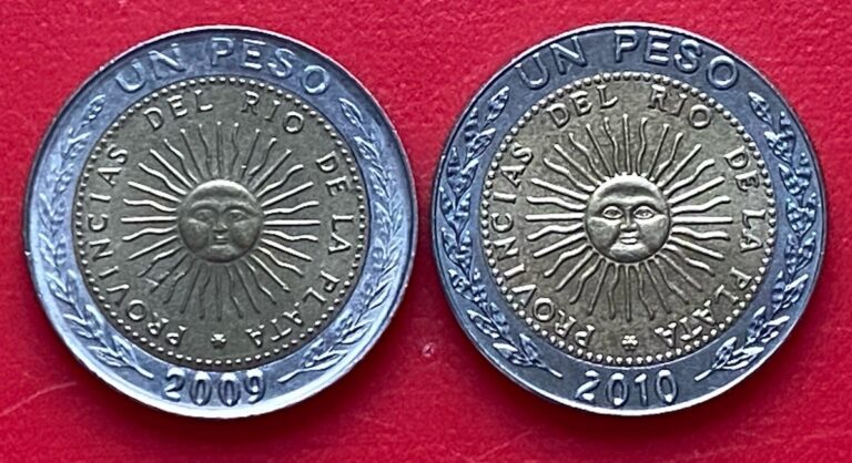 Read more about the article Argentina 2 Coins 1 Peso – 2009-2010- Bimetallic